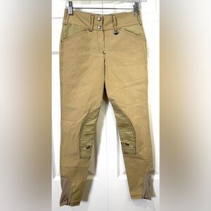 Equine Couture Tan Equestrian Riding Pants. Size 24 sporty Natalia